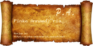 Pinke Annamária névjegykártya